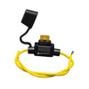 Durable 5A fuse holder with yellow cable for wiring GPS tracking devices, providing safe installation for cars, trucks, and machinery in Australia.