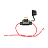 Single Keep Track GPS inline 5A fuse holder with red wiring, designed for safe GPS tracker installation in cars, trucks, and fleets.