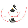 Two Keep Track GPS inline fuse holders with red wires for vehicle GPS tracker installation and wiring protection in Australia.