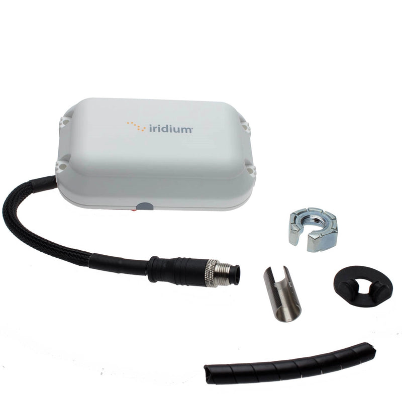 Iridium Edge hardware with a mounting kit enables satellite GPS tracking for vehicles and equipment in remote areas.