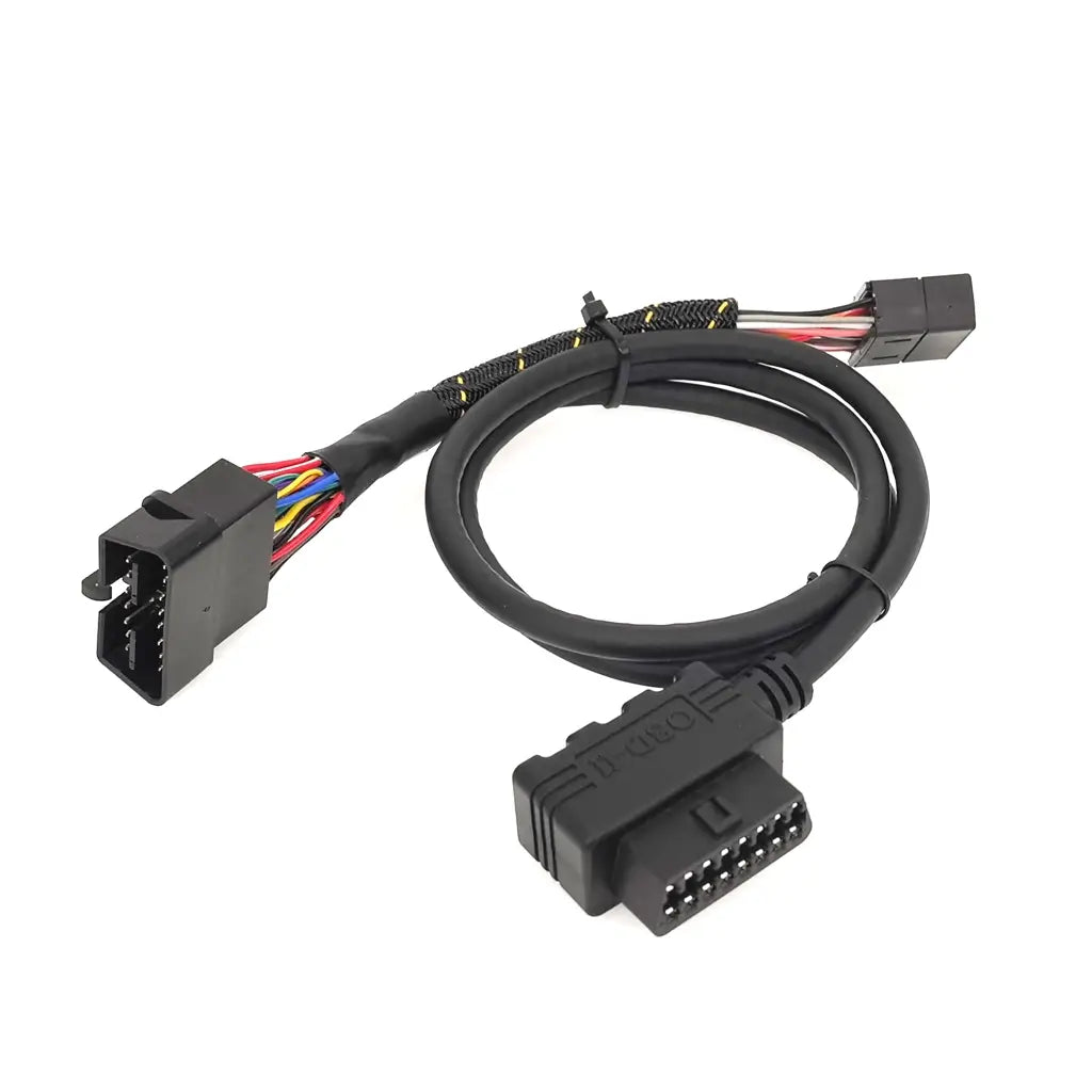 16-pin OBD2 splitter extension cable for powering and monitoring two devices from one OBDII port