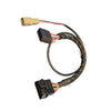 OBD2 16-pin male to female splitter cable with extra red and black auxiliary connector for GPS tracking and diagnostics.